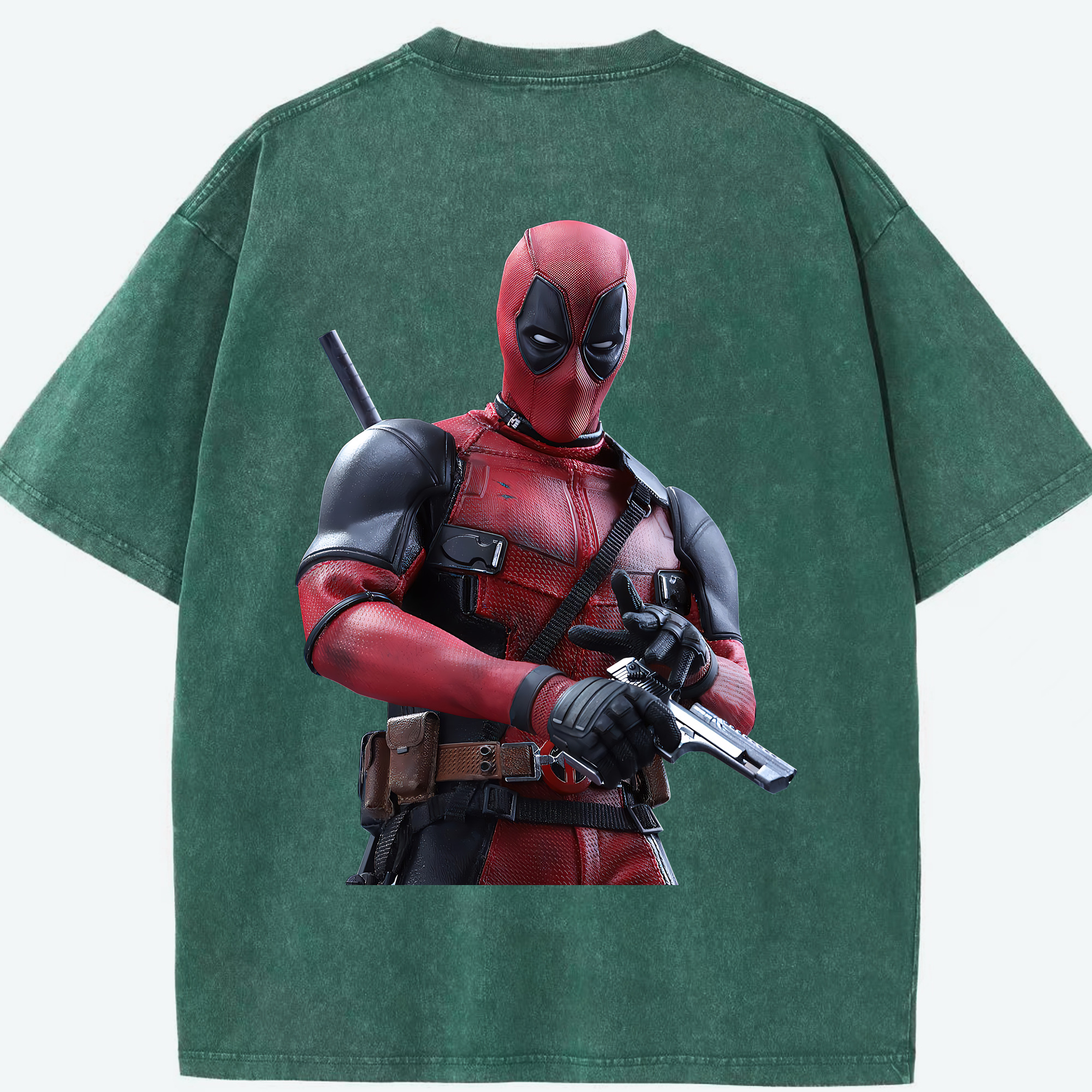 （画像用） Deadpool デッドプール 綿100% ヴィンテージ風 半袖Tシャツ（背面プリント）
